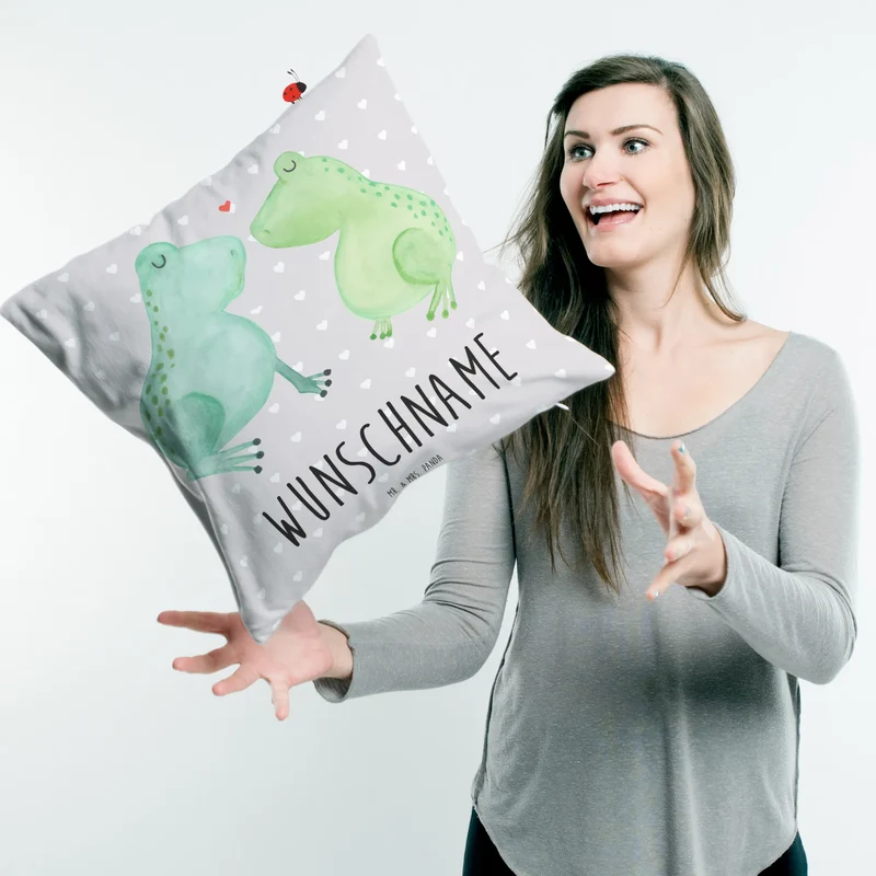 Personalisiertes Kissen Frosch Liebe