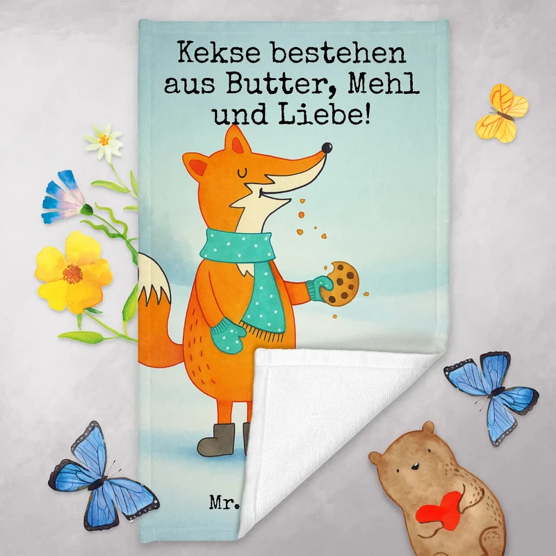 Gästehandtuch Fuchs Keks Design