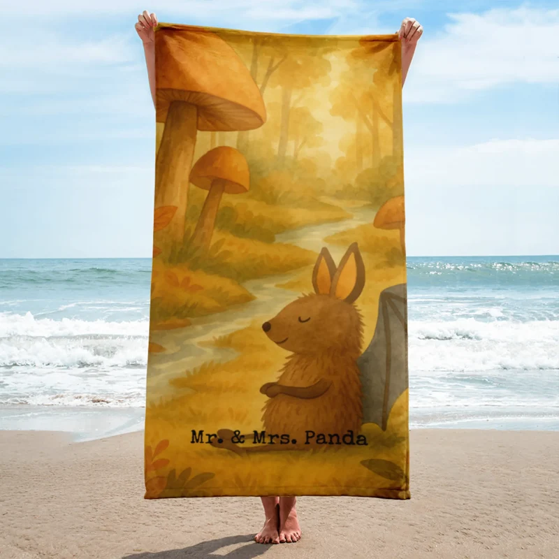 XL Badehandtuch Fledermaus Sitzen Design