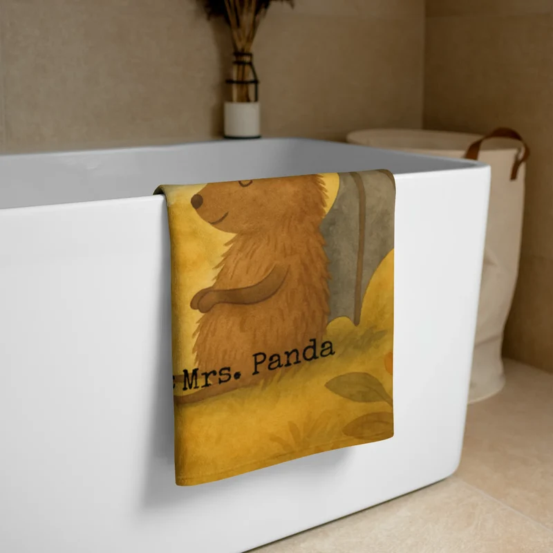 XL Badehandtuch Fledermaus Sitzen Design