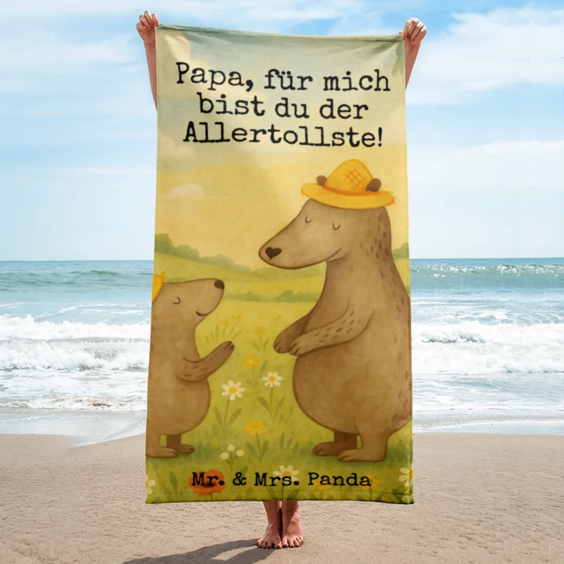 XL Badehandtuch Bären mit Hut Design
