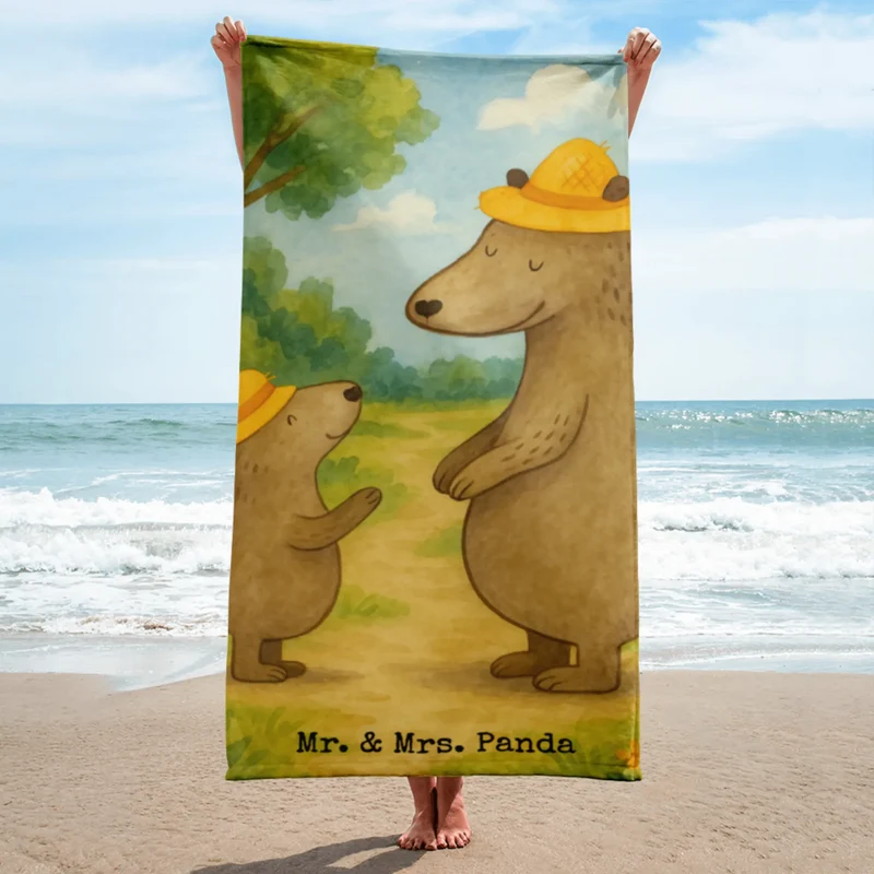 XL Badehandtuch Bären mit Hut Design