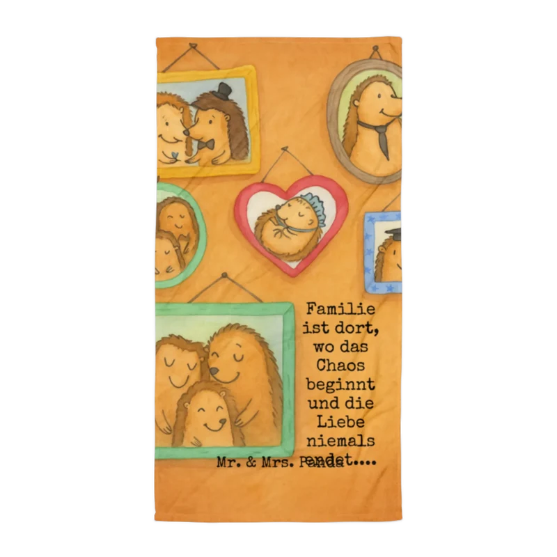 XL Badehandtuch Igel Familie Design