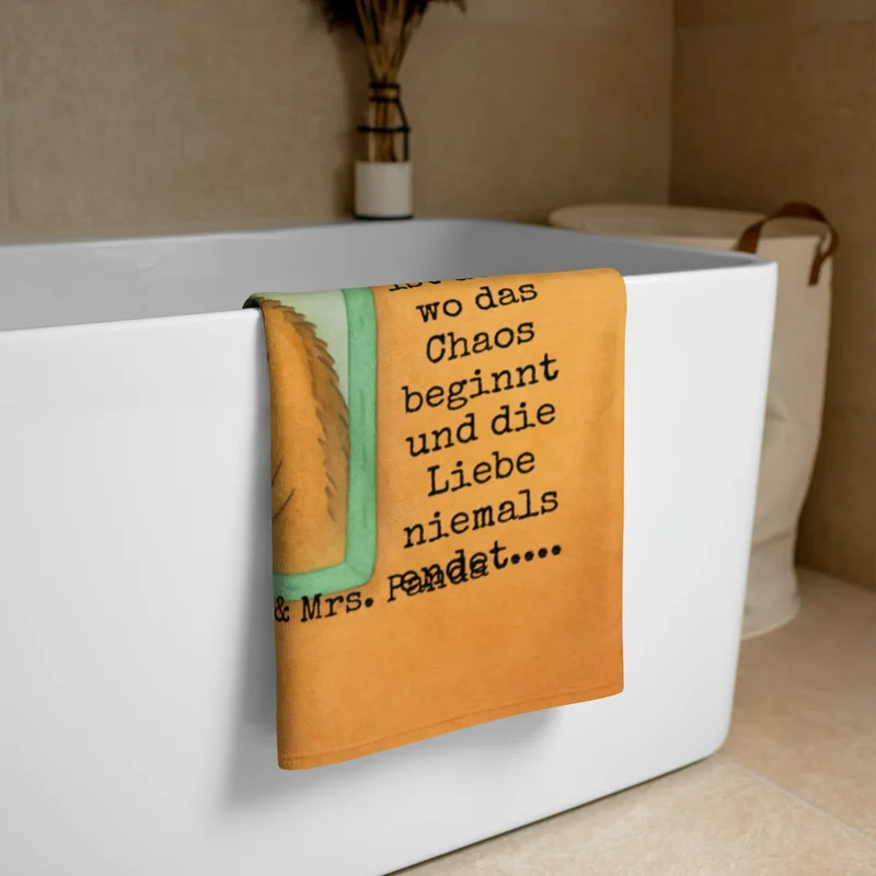 XL Badehandtuch Igel Familie Design