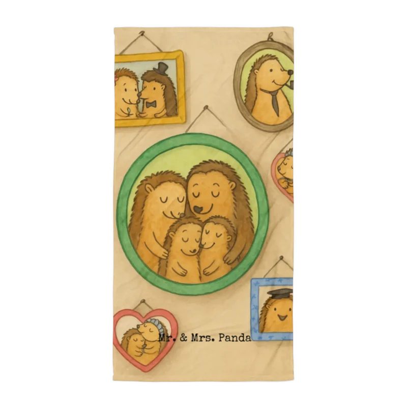 XL Badehandtuch Igel Familie Design