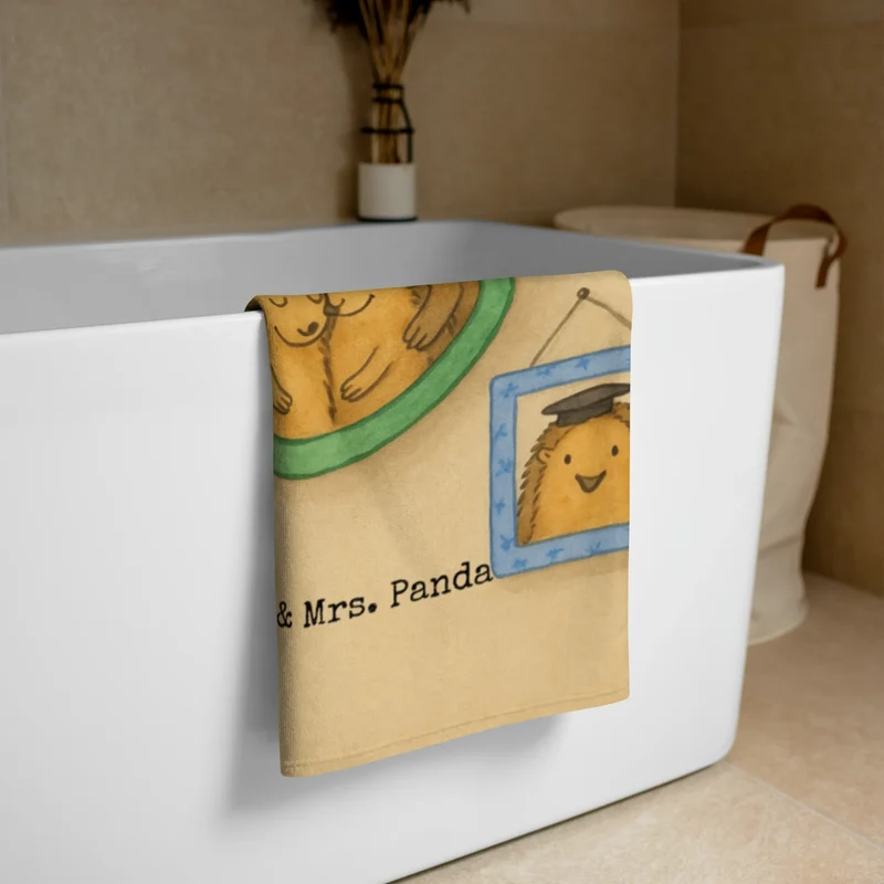 XL Badehandtuch Igel Familie Design