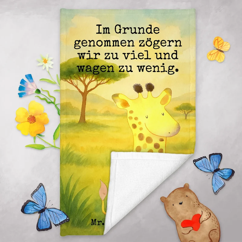 Gästehandtuch Giraffe Zufrieden Design