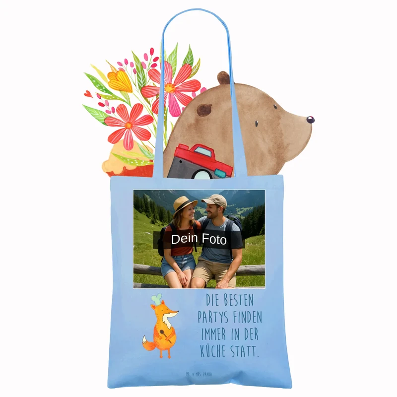 Personalisierte Foto Tragetasche Fuchs Koch