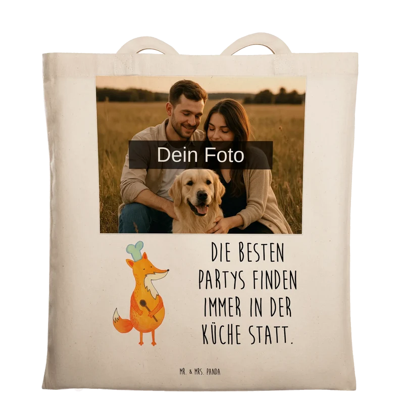 Personalisierte Foto Tragetasche Fuchs Koch