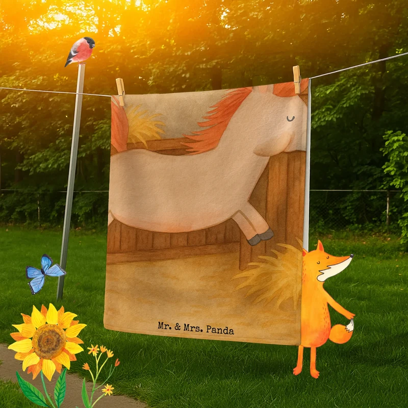 Badehandtuch Pferd Springen Design