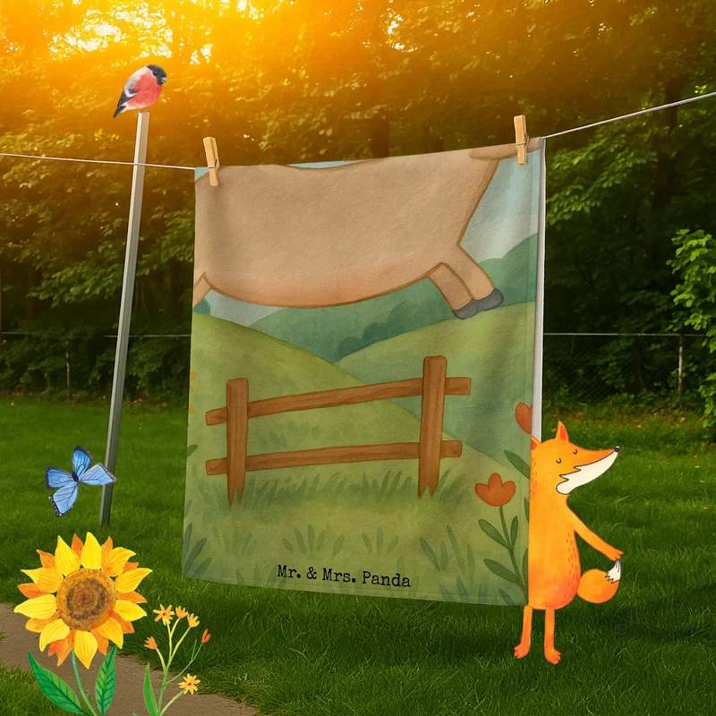 Badehandtuch Pferd Springen Design