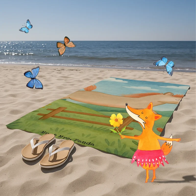 Badehandtuch Pferd Springen Design
