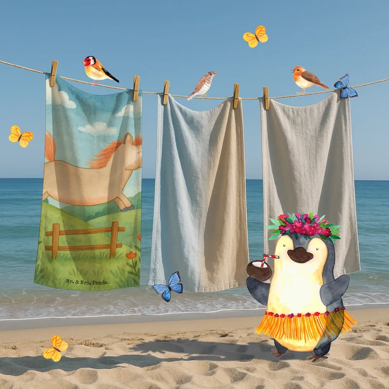 Badehandtuch Pferd Springen Design