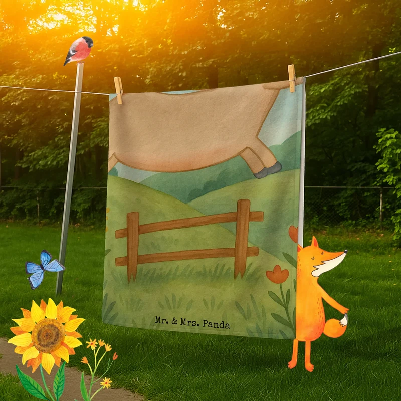 Badehandtuch Pferd Springen Design