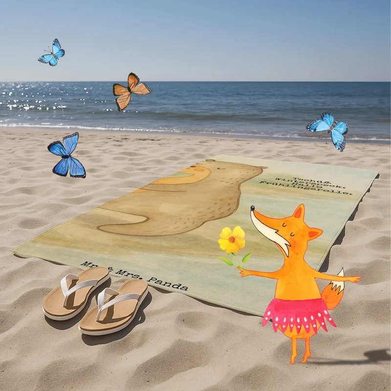 Badehandtuch Otter Bauch Design