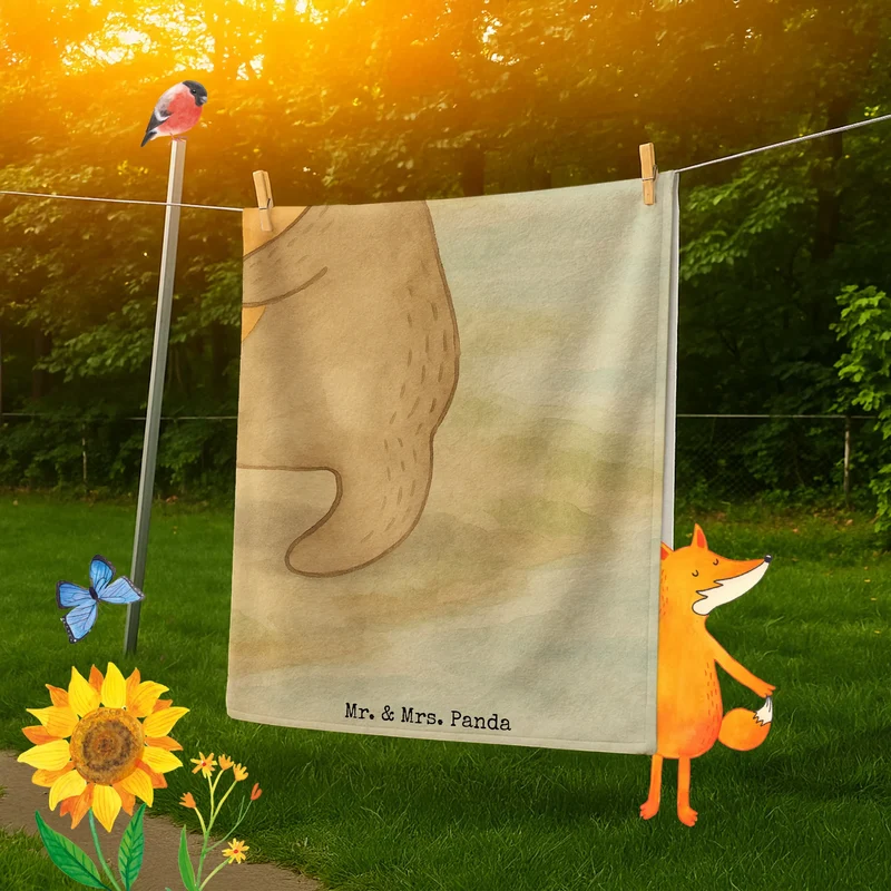 Badehandtuch Otter Bauch Design