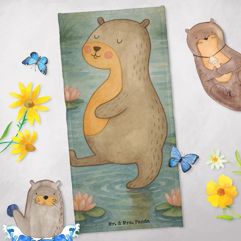 Badehandtuch Otter Bauch Design