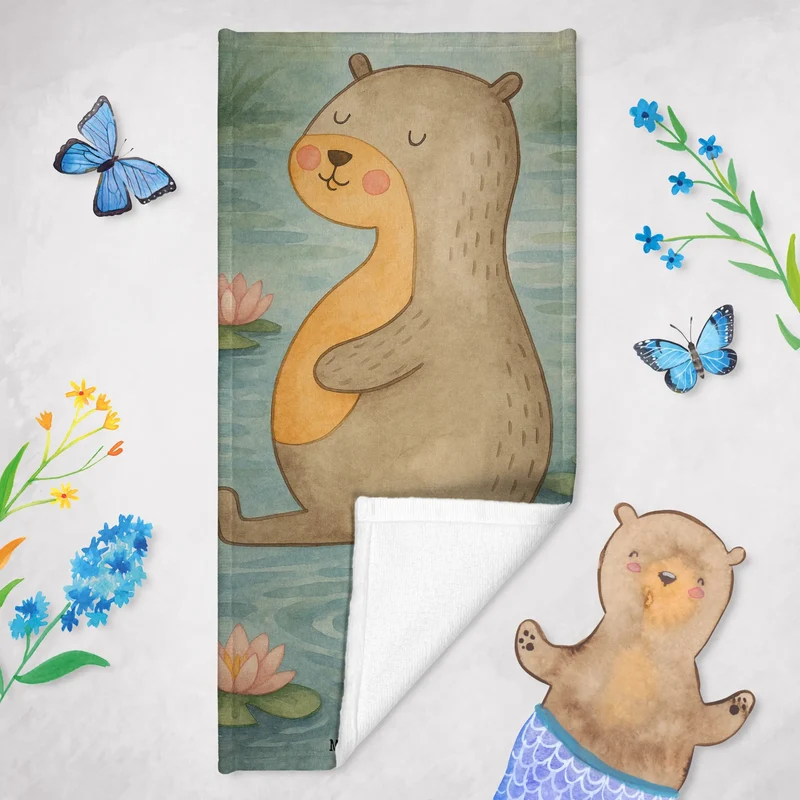 Badehandtuch Otter Bauch Design