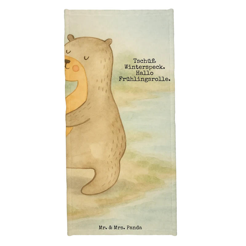 Badehandtuch Otter Bauch Design