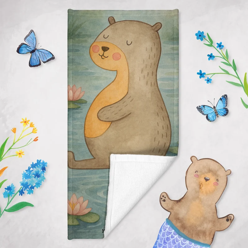Badehandtuch Otter Bauch Design