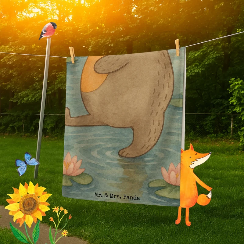 Badehandtuch Otter Bauch Design