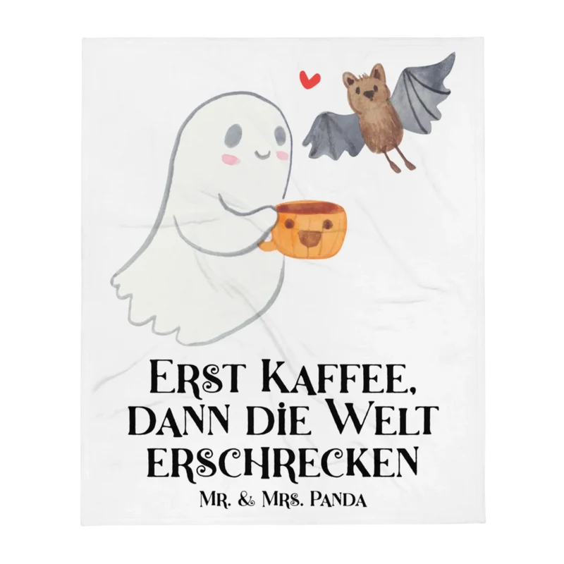 Kuscheldecke Gespenst Kaffee