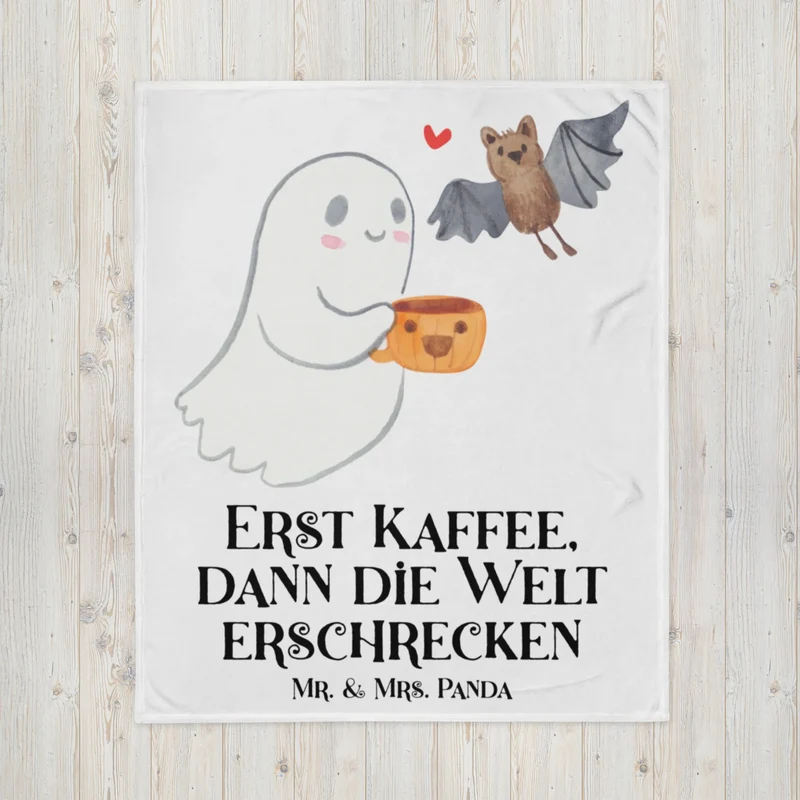 Kuscheldecke Gespenst Kaffee