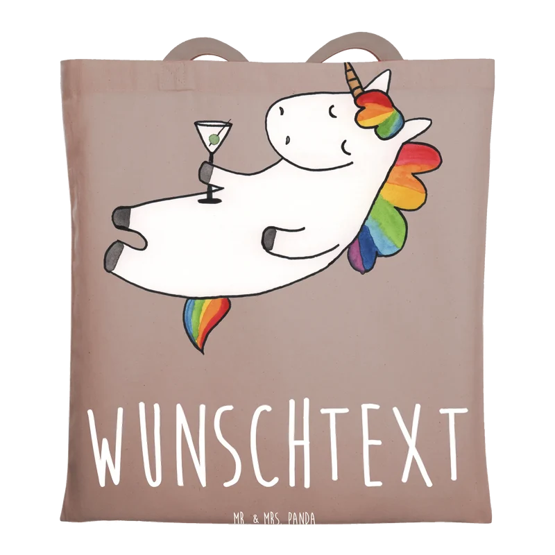Personalisierte Foto Tragetasche Einhorn Cocktail
