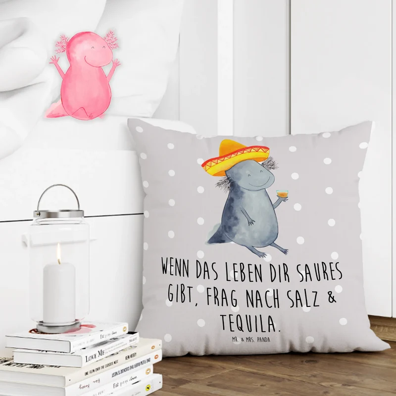 40x40 Kissen Axolotl Tequila