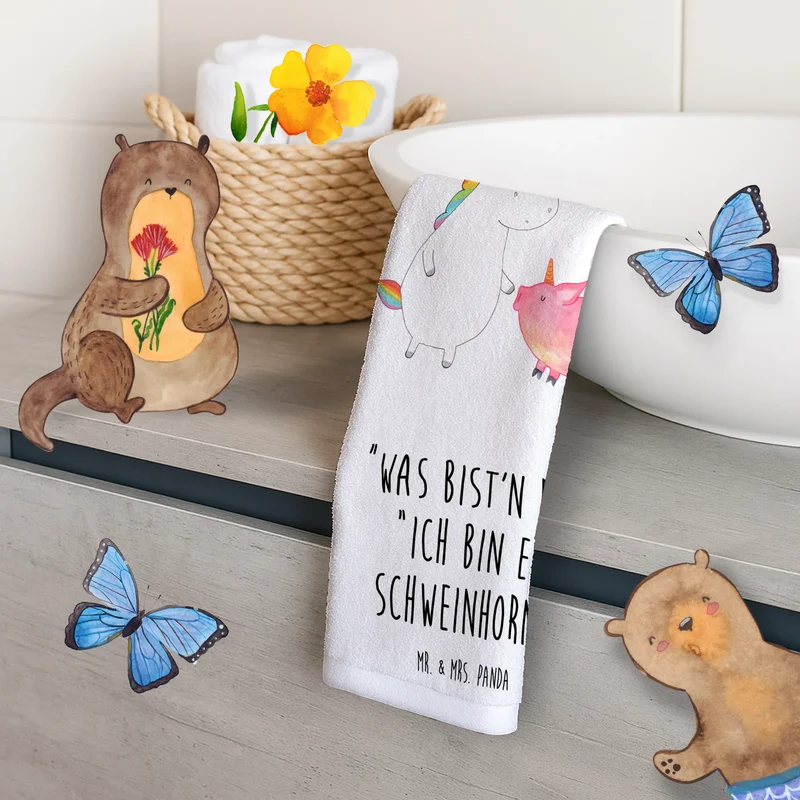 Gästehandtuch Einhorn Schwein