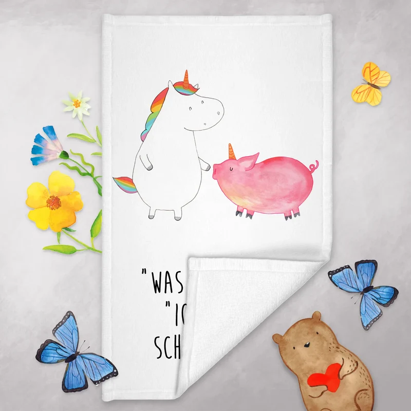 Gästehandtuch Einhorn Schwein