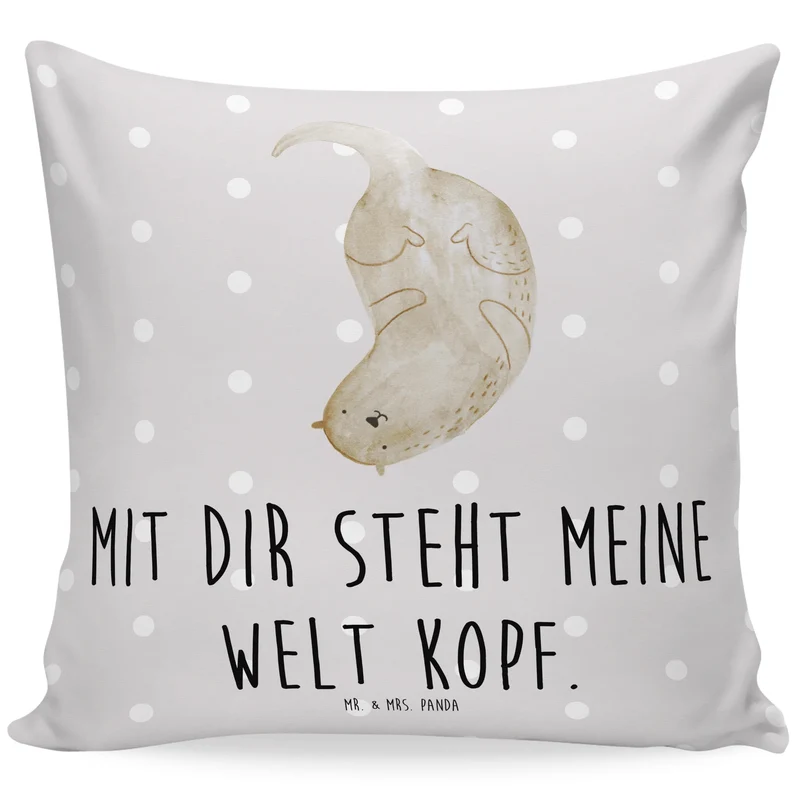 40x40 Kissen Otter Kopfüber