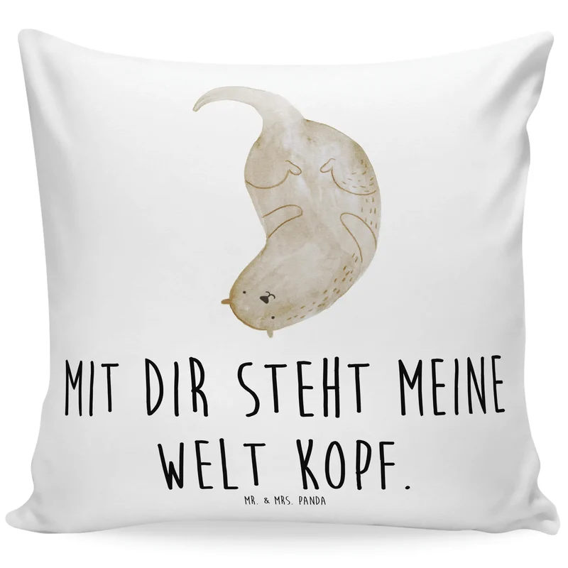 40x40 Kissen Otter Kopfüber