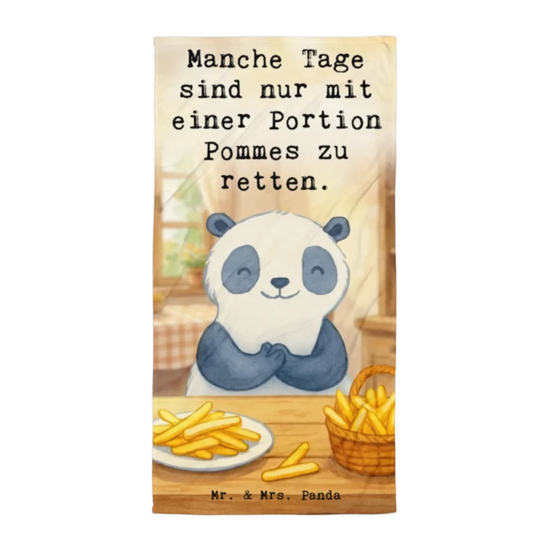 XL Badehandtuch Panda Pommes Gebet Design