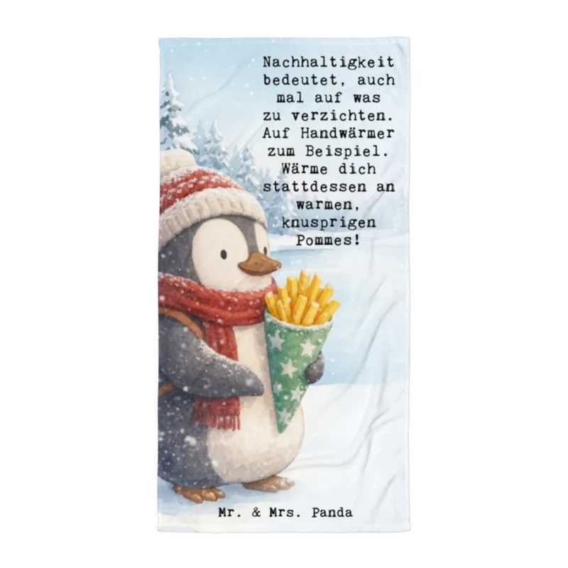 XL Badehandtuch Pinguin Winter Pommes Design
