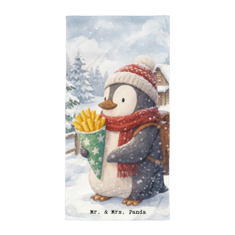 XL Badehandtuch Pinguin Winter Pommes Design