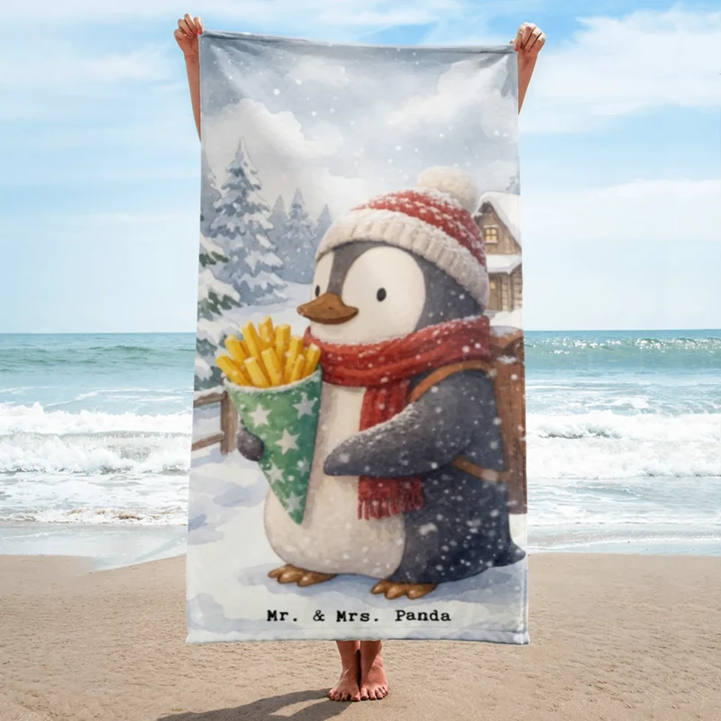 XL Badehandtuch Pinguin Winter Pommes Design