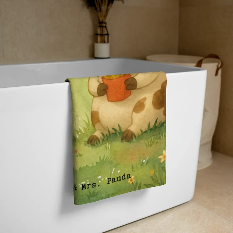 XL Badehandtuch Kuh Pommes Design