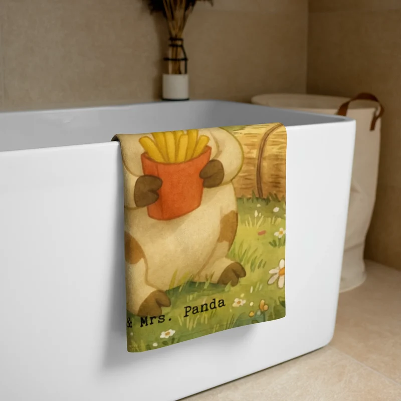 XL Badehandtuch Kuh Pommes Design