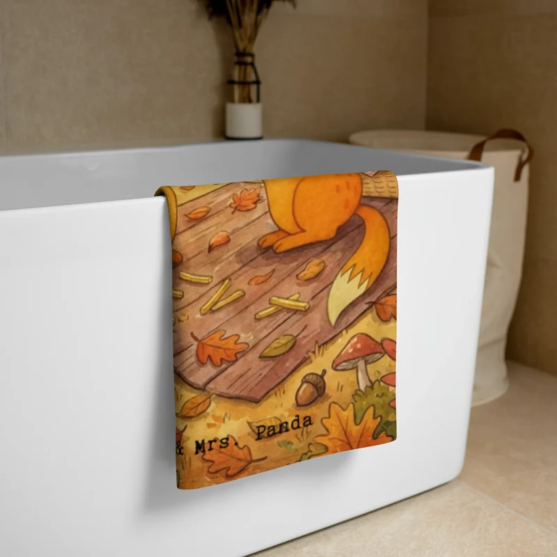 XL Badehandtuch Füchse Liebe Pommes Design