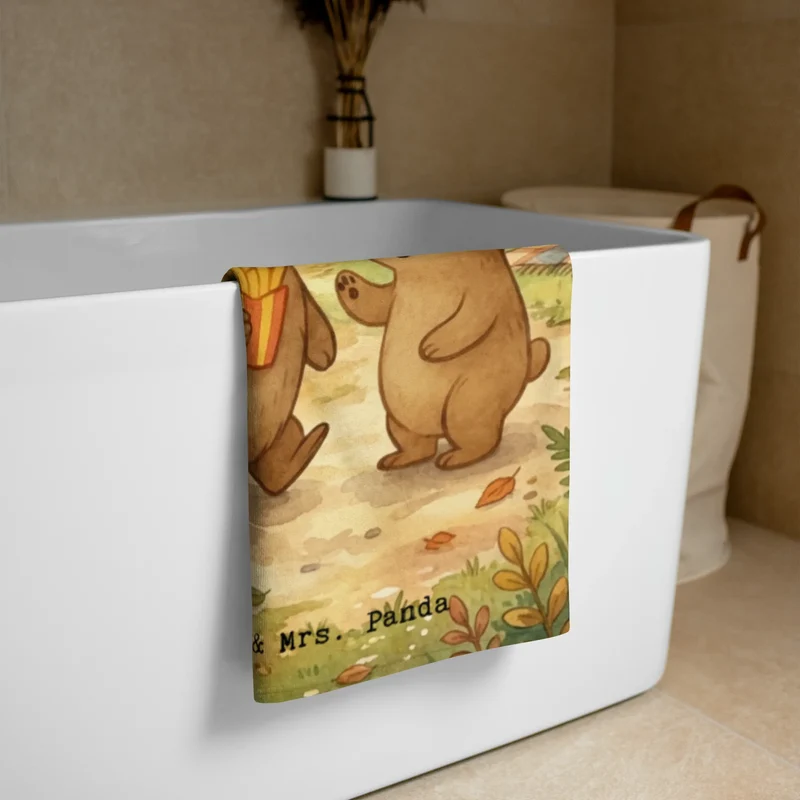 XL Badehandtuch Bär Kind Pommes Design