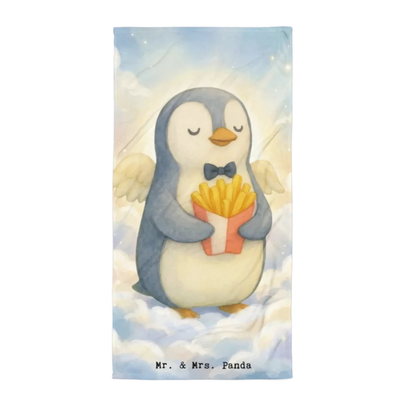 XL Badehandtuch Pinguin Engel Pommes Design
