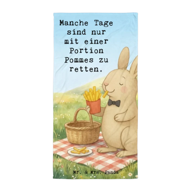 XL Badehandtuch Hase Pommes Design