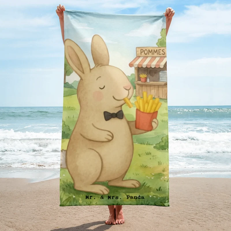 XL Badehandtuch Hase Pommes Design