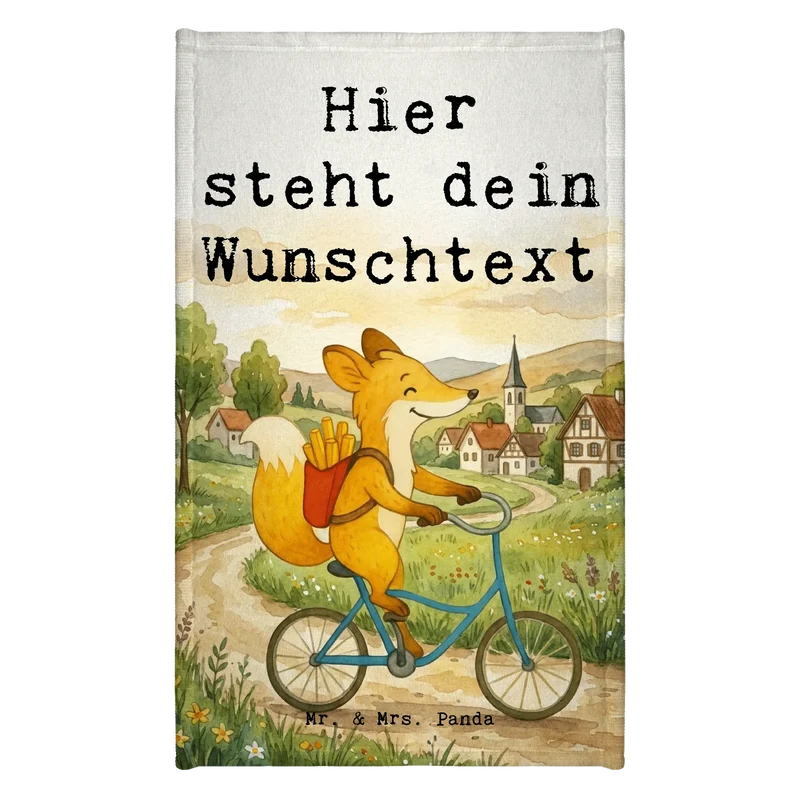 Personalisiertes Gästehandtuch Fuchs Lieferung Pommes Design