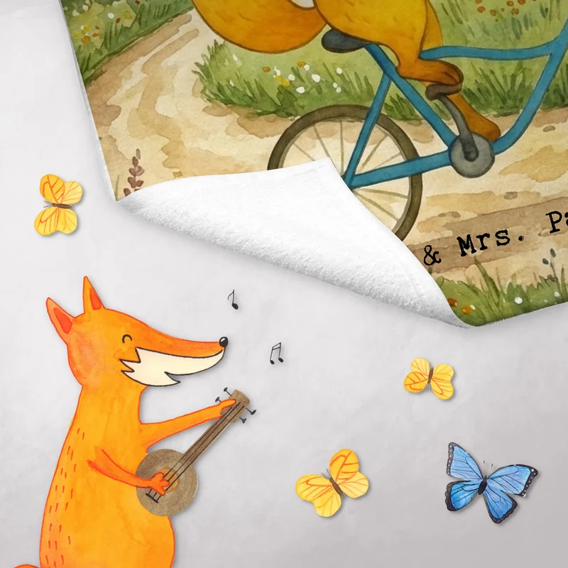 Personalisiertes Gästehandtuch Fuchs Lieferung Pommes Design