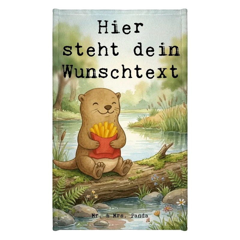 Personalisiertes Gästehandtuch Otter Pommes Design
