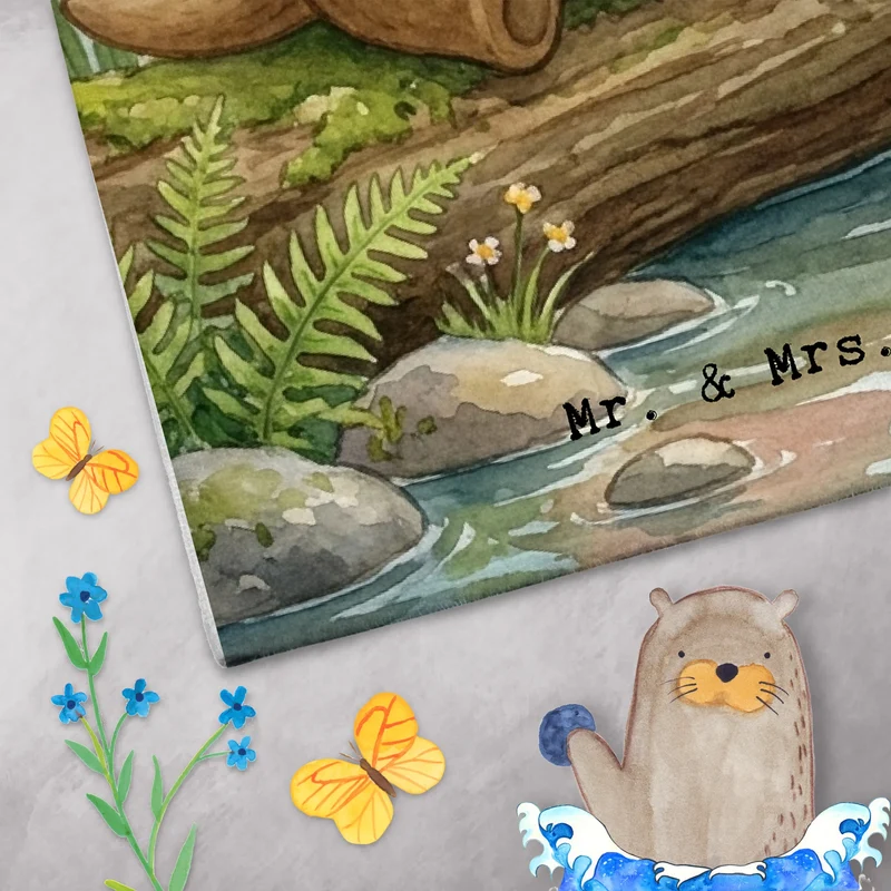 Personalisiertes Gästehandtuch Otter Pommes Design