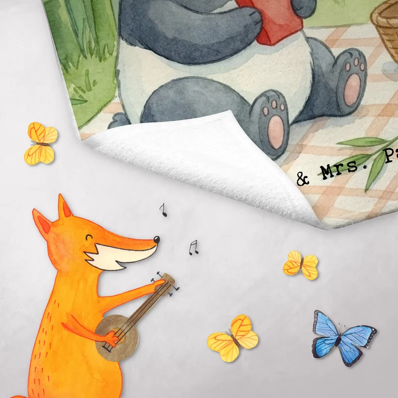 Personalisiertes Gästehandtuch Panda beflügelt Pommes Design