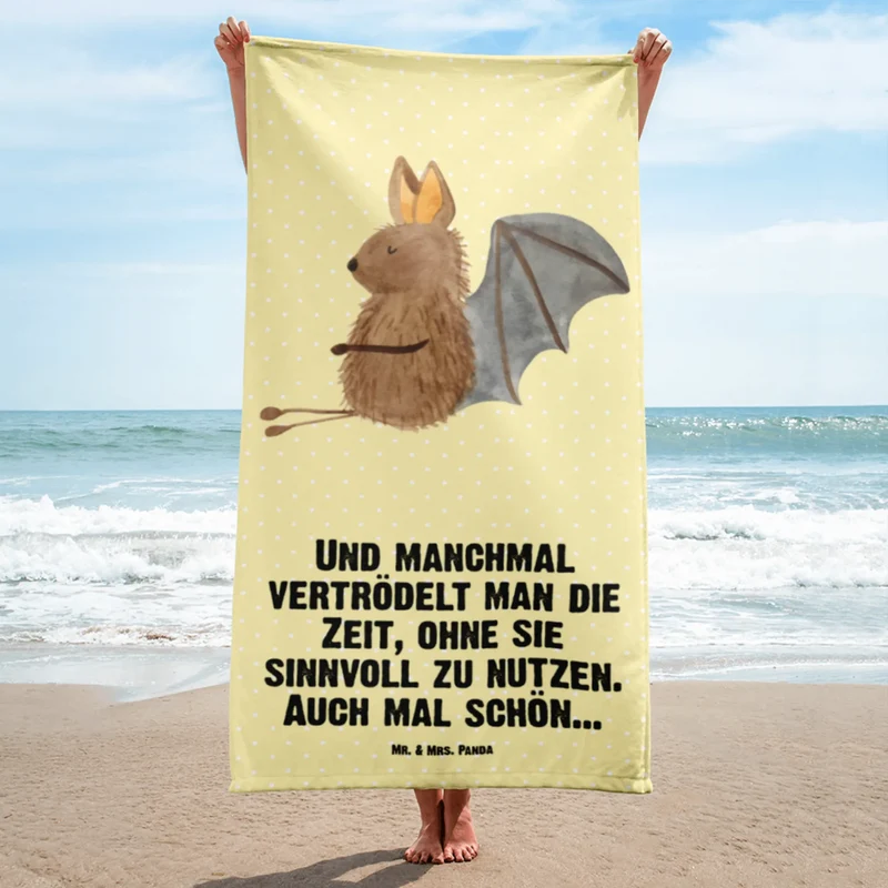 XL Badehandtuch Fledermaus Sitzen
